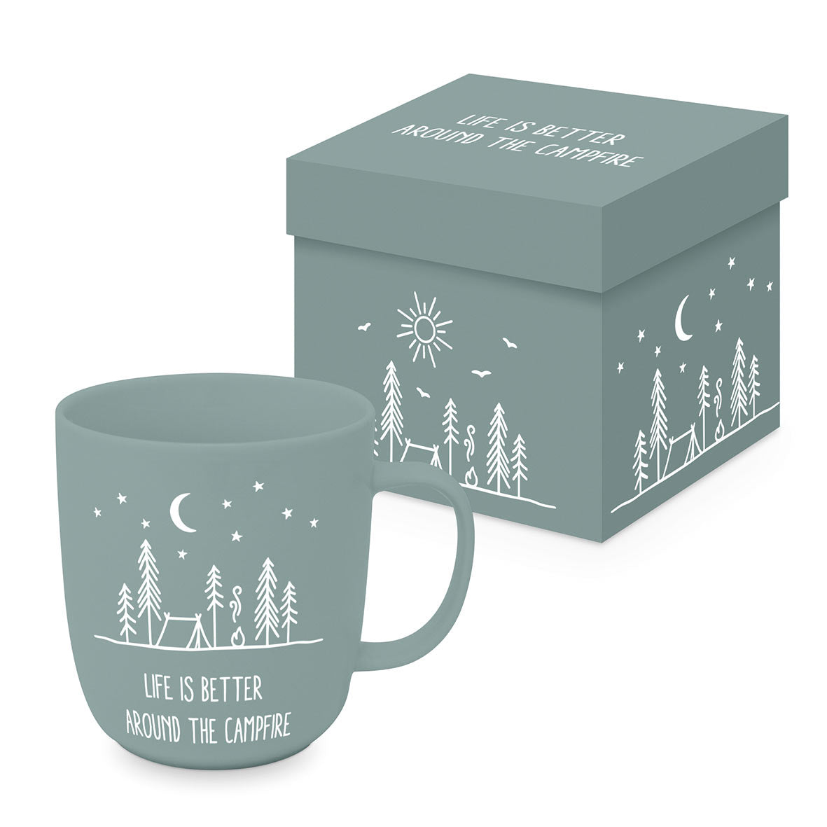 Karte                                              Tasse in Geschenkbox Campfire