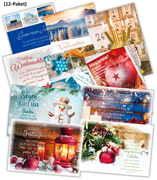 Sonstiges                                          Paket Faltkarten Weihnachten 12 Ex.