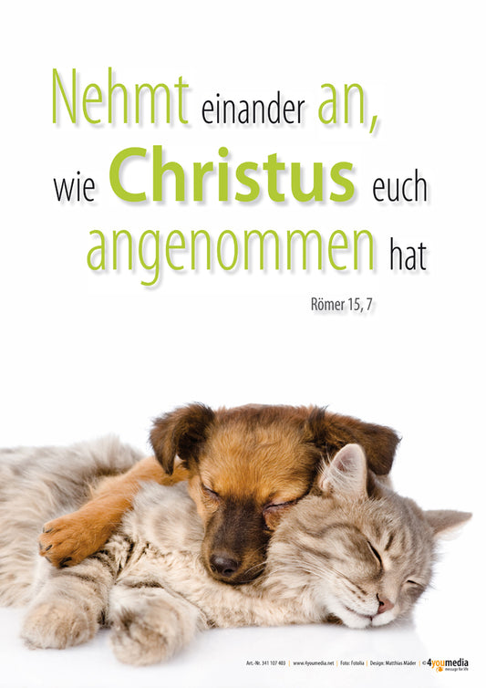 Sonstiges                                          Poster A3 laminiert Nehmt einander an. wie Christus euch an