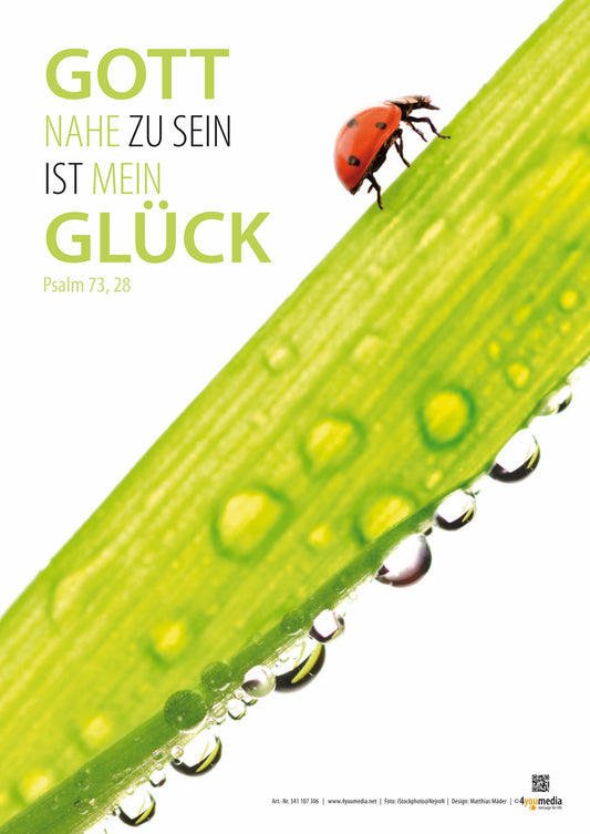 Sonstiges                                          Poster A3 laminiert Gott nahe zu sein ist mein Glück