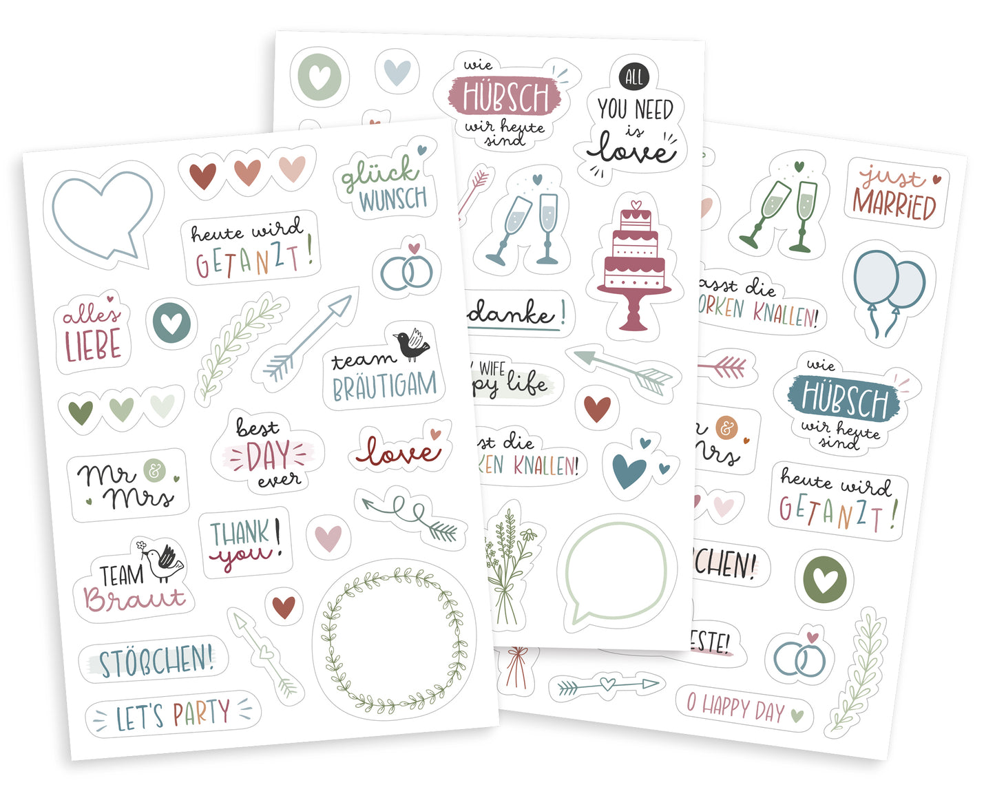 Sticker-Set Hochzeit