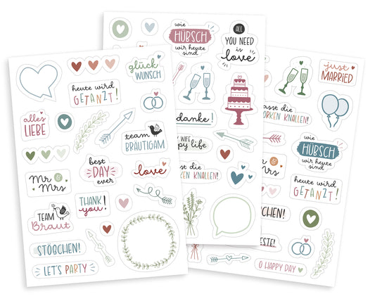 Sticker-Set Hochzeit