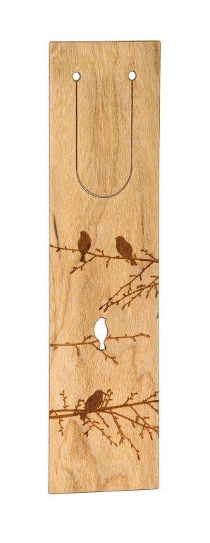 Holz-Lesezeichen Waldvögel