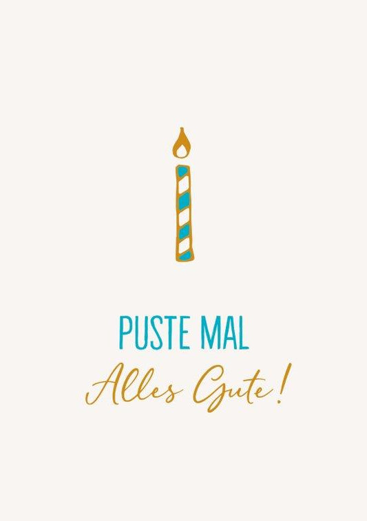 Postkarte  6 Ex. Puste mal - Alles Gute!