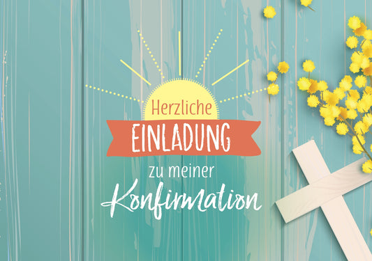 Faltkarten-Set Herzliche Einladung zu meiner Konfirmation