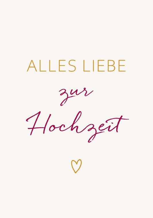 Postkarte 6 Ex. Alles Liebe zur Hochzeit