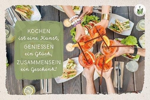 Kräuter-Dip-Karte Kochen ist eine Kunst. Genießen ein Glück. Zusammensein ein Geschenk!