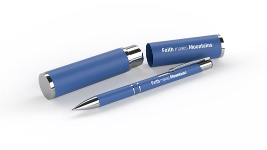 Kugelschreiber im Etui Faith moves Mountains