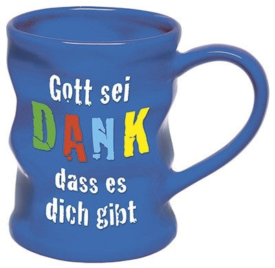 Knittertasse Gott sei Dank ... blau