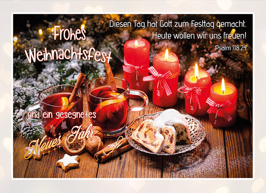 Postkarte Weihnachten/Neujahr 6 Ex.