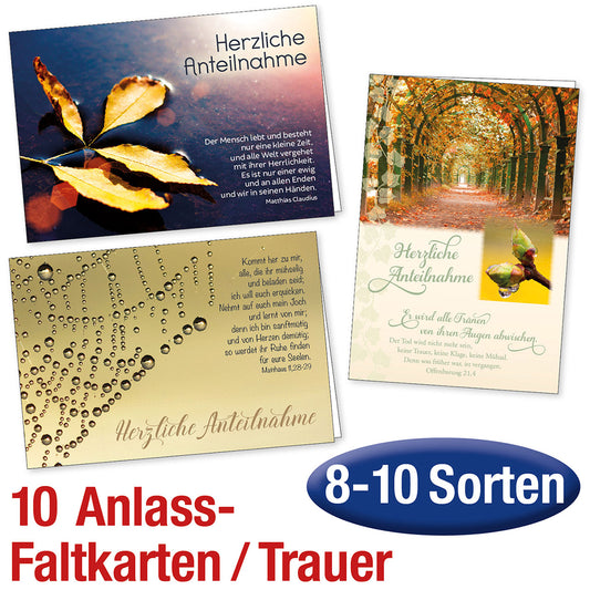 Paket Faltkarten Trauer 10 Ex.