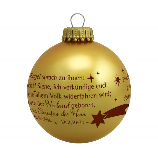 Christbaumkugel goldfarben Und der Engel sprach ...