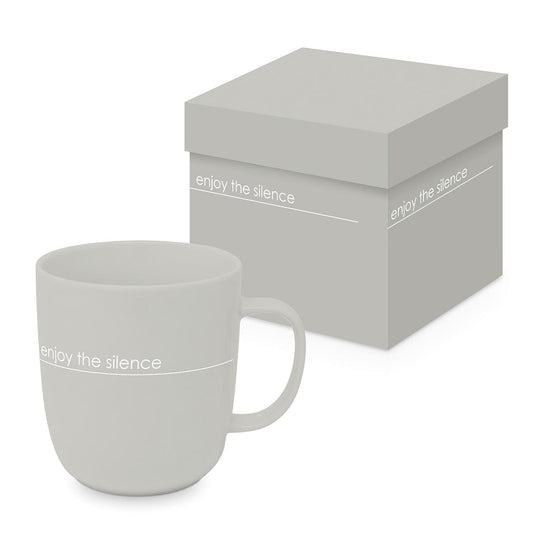 Tasse enjoy the silence taupe